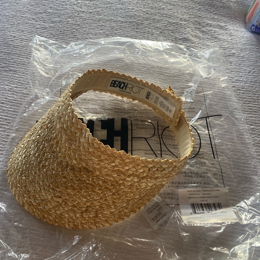 Beach Riot Natural Straw Visor